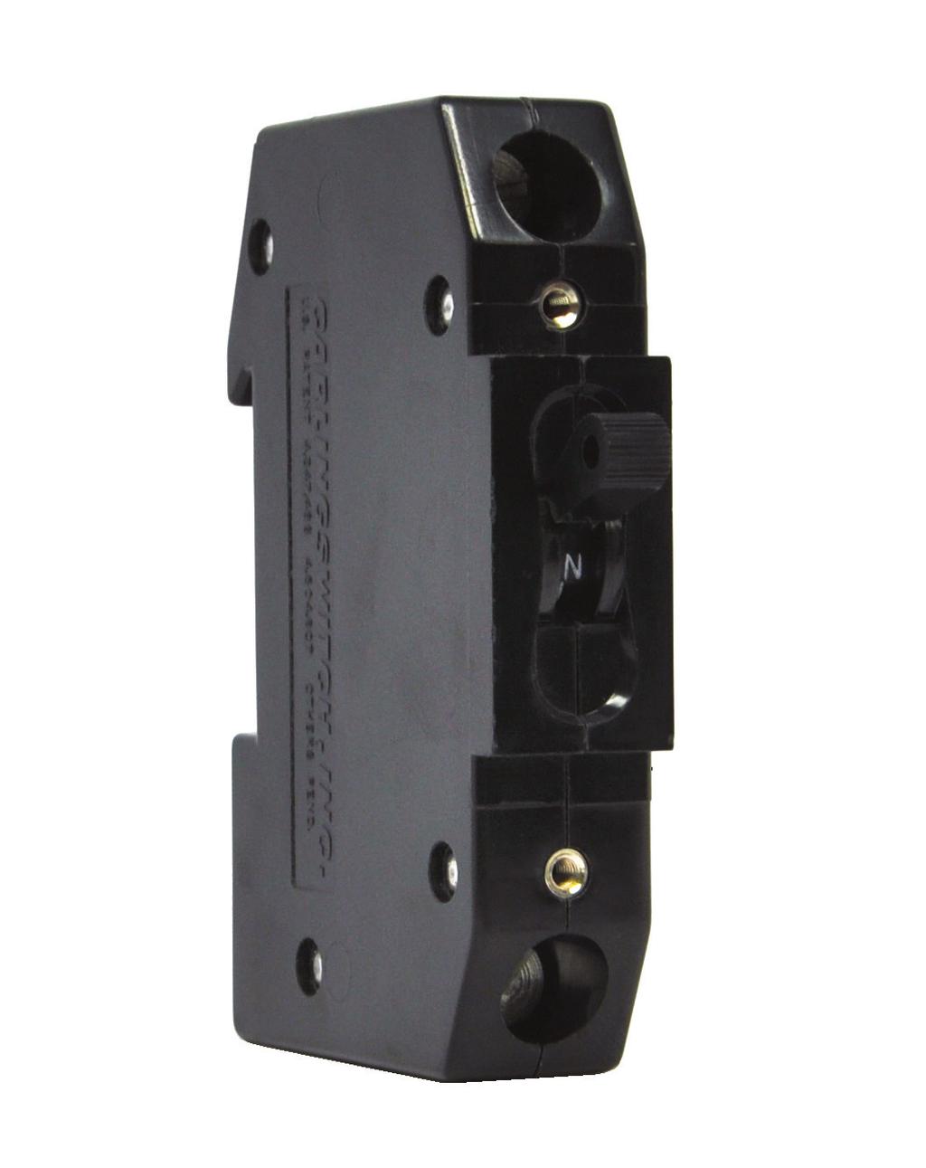 D-Series Circuit Breaker Designed for snap-on-back panel rail mounting on either a 35mm x 7.5mm, or a 35mm x 15mm Symmetrical Din Rail, allowing rapid and simple mounting and removal of the breaker.