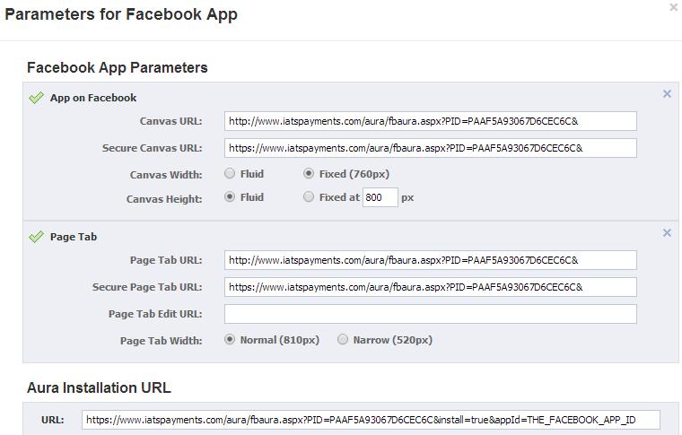 1 Obtain Facebook Parameters from Aura In order to integrate an Aura form with a Facebook App, certain details such as a secure URL, is required.