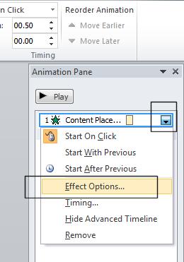 Make sure that the Effect tab is selected.