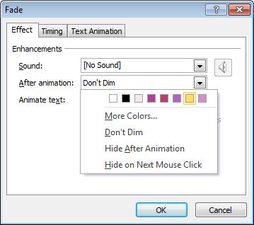 Click on the Text Animation tab within the dialog box.