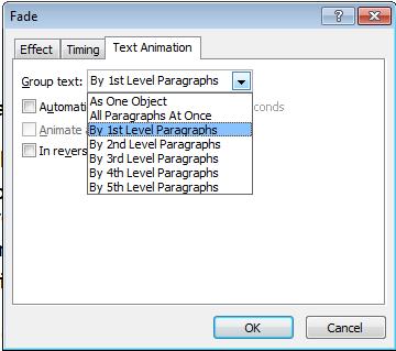 PowerPoint 2010 Advanced Page 108 Click on the OK button and you will see a preview