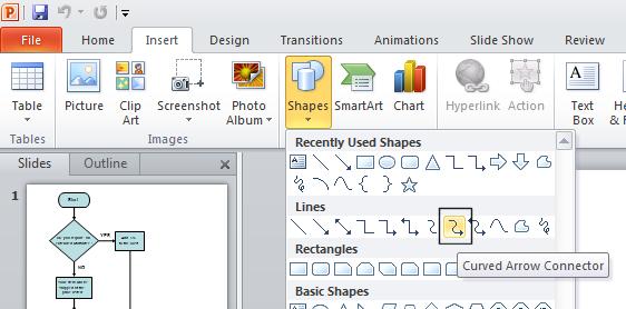 PowerPoint 2010 Advanced Page 33 To add a different type of connector, first select the Add 5% to the cost box.