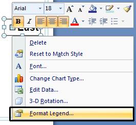 Right click over the selected legend from the pop-up menu displayed select the