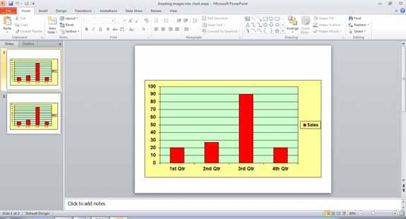 PowerPoint 2010 Advanced Page 66 Click on the chart so that you can edit the