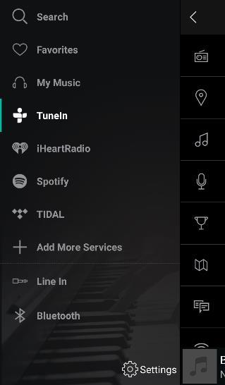 6. TuneIn App Overview TuneIn is one of the audio apps on the Muzo Player app Dashboard.