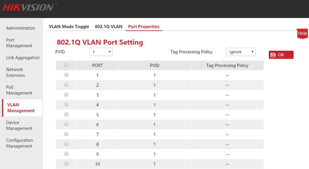 VLAN Management Modify 802.1Q VLAN Direct modification of 802.1Q VLAN is prohibited. If the VLAN is incorrect, you can delete it and then add the correct VLAN.