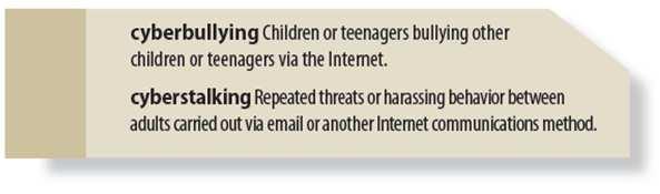 Cyberbullying and Cyberstalking Two of the most common ways individuals are harassed online are cyberbullyingand cyberstalking.