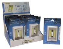 LED Lights 035-02001 izoom Night Light 200 Lumens, Light Switch for Where You Need It. Ideal for Closets, Basements, Hallways, Etc., 4 AAA (Displayed Dimensions: 8"H x 5.25"W x 1.5"D) $6.