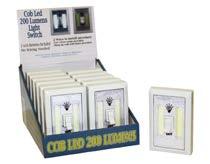035-92166 COB LED 200 Lumens Light Switch Display Velcro Strips and 3 AAA (Displayed Dimensions: 9.5"H x 7"W x 7"D) $7.