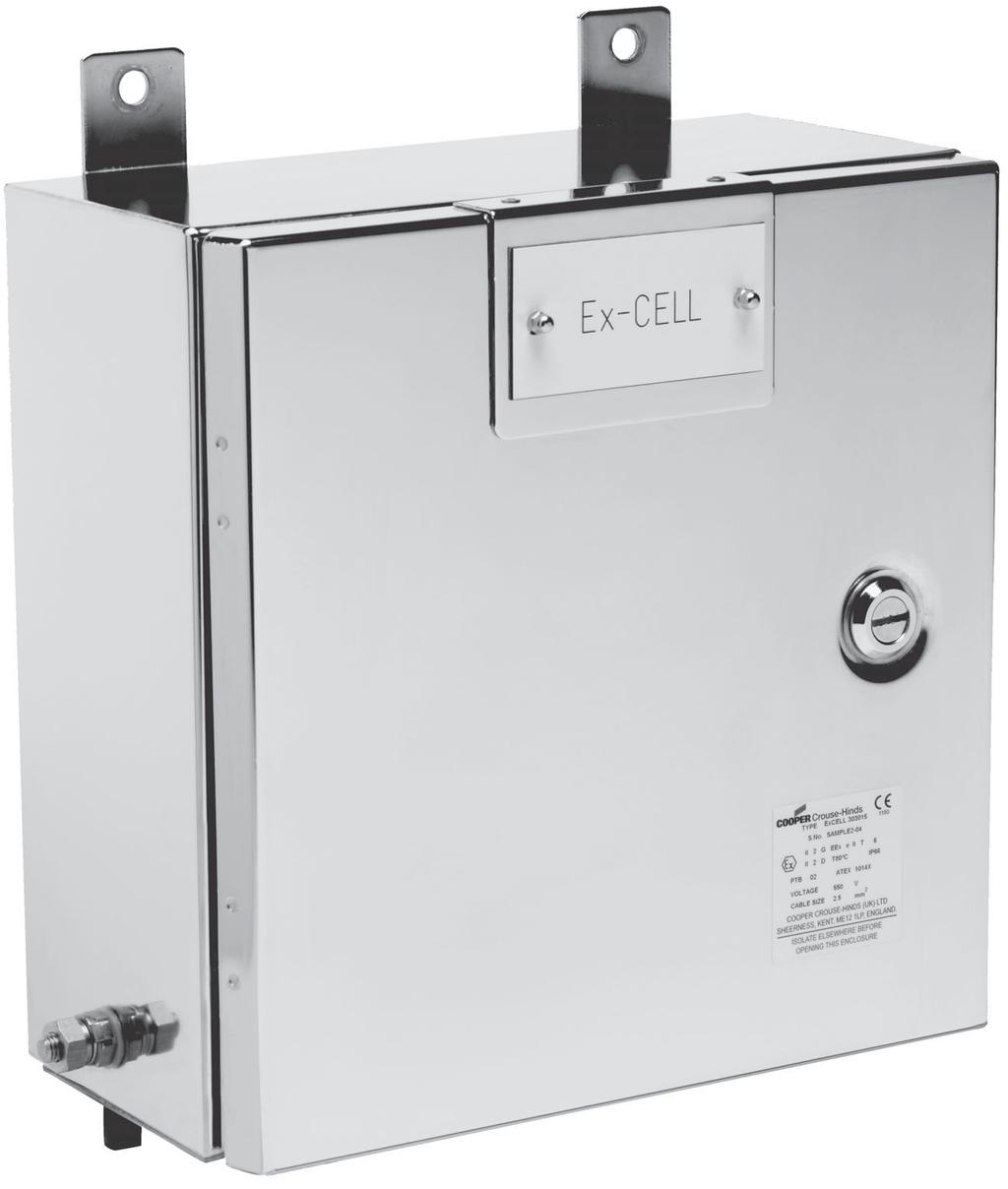 Ex-CELL Stainless Steel and Features The enclosure is mounted using four heavy-duty, 3mm thick, surface welded