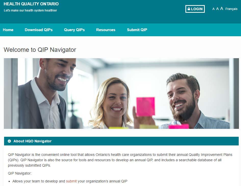 3. SUBMIT QIP Logging in to QIP Navigator While many features of the QIP Navigator are open to the public (Download QIPs, Query QIPs, Resources), health care organizations that submit a QIP must log