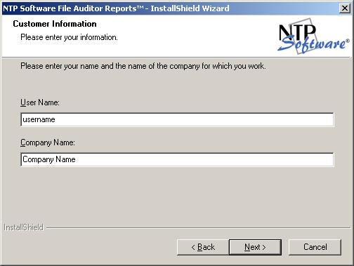 3. In the Customer Information dialog box, provide your user name and the company name. Click Next. 4.