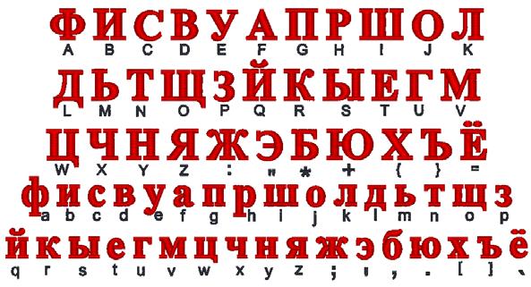 138 Pacesetter BES Lettering 2 Russian font The following graphic shows the available keystrokes for the