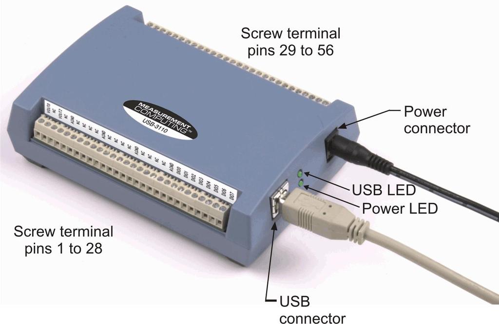 Functional Details Chapter 3 External components The USB-3110 has the following external components, as shown in Figure 3.