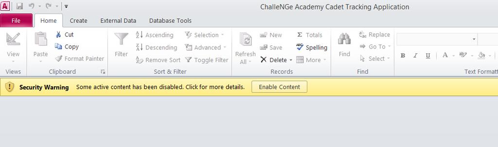 7. If prompted you will need to click on Enable Content (Figure 7).