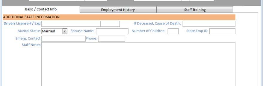 Click on the Employment History tab.