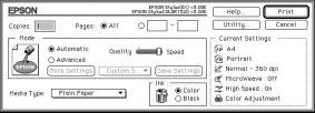 6Macintosh To access the Print dialog box, click Print on the File menu of your application or click Options in the Page Setup dialog box.