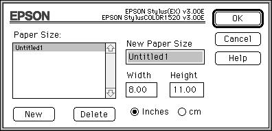 6Macintosh Defining a Custom Paper Size If your paper size is not included in the paper size list in the Page Setup dialog box, follow the steps below to define a custom paper size. 1.