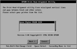 Using the print head alignment utility for DOS The print head alignment utility includes both black and color alignment features.