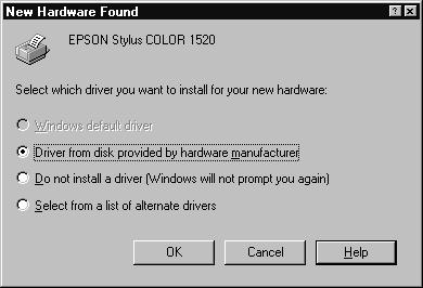 For Windows 95 Follow these steps to install the printer software using Windows 95 plug-and-play capabilities.