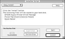 2. After the initial screen appears, click Continue to advance to the following dialog box, where you can choose to install all or some of the software components included on your printer software CD.
