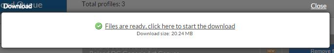 Download profiles By clicking the Download queue the system will start preparing the package for download When the package is ready for
