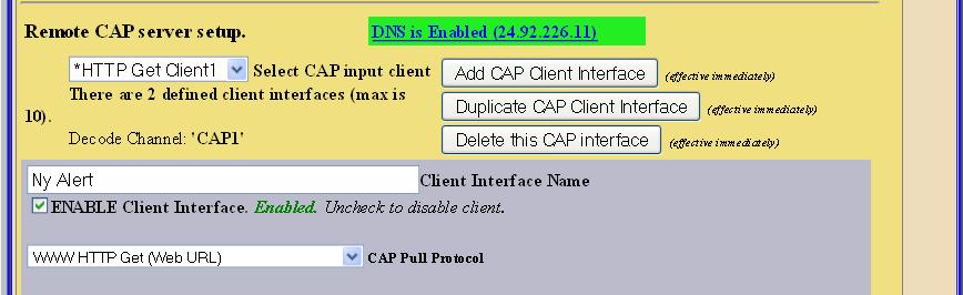 Interfacing with NY Alert CAP Server Follow steps 1 through 6 above. 7. The page expands to enter more information.