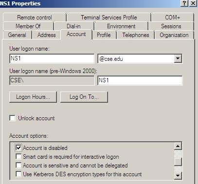 Account phần Account options chọn