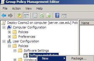 configuration chọn Policies chọn Sofware settings