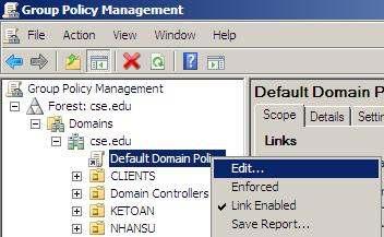 B6: Màn hình Select Deployment method chọn Assigned chọn ok B7: Kiểm tra: Trên PC2, lần lượt logon các user Administrator, KT1, KT2 ñều thấy có phần mềm COSMO ñã ñược cài ñặt. 3. Một số Policy A.