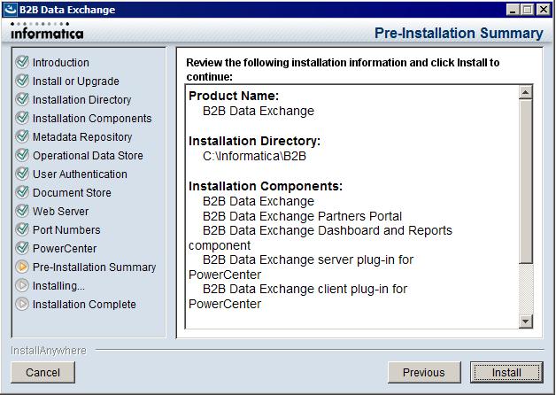 Step 8. Complete the Installation 1. On the Pre-Installation Summary page, verify that the installation information is correct, and then click Install.