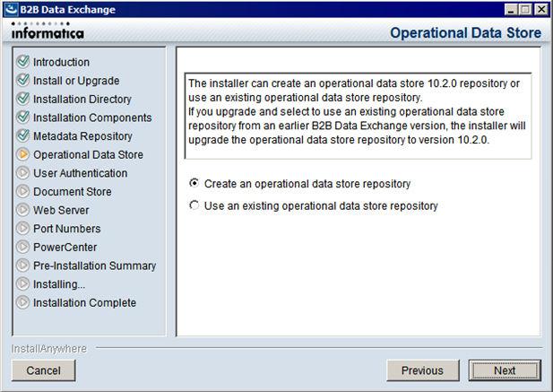 Use an existing operational data store repository.