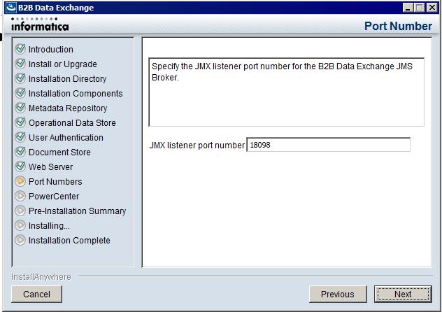 The default value is 18443. Use a keystore file generated by the installer Instructs the installer to generate a keystore file with an unregistered certificate.