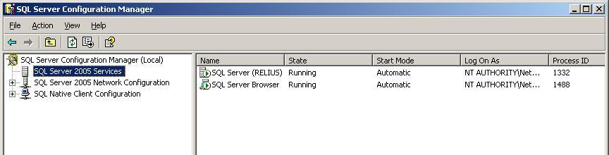 Configuration Manager. The SQL Server console will appear. 4.