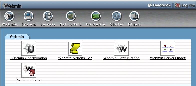 Access Webmin Step 1 From the Red Hat desktop, click the button to start the web browser. The web browser displays.