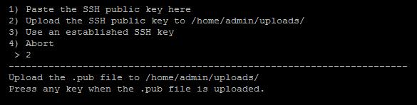 Chapter 5: Set up AKM for AWS On the secondary AKM server select option 2 from the SSH menu: Log in to the primary AKM server web interface and navigate to File Manager.