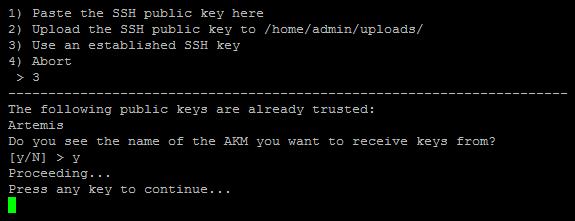 Chapter 5: Set up AKM for AWS SECURITY ALERT: It is recommended to change the admin password for the mirror server at this time if you have not done so already.