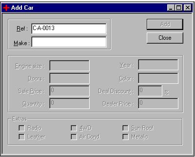 1-4 QARun GUI Testing Getting Started Guide Add Car Cars can only be added to the database using QADemo Version 3.