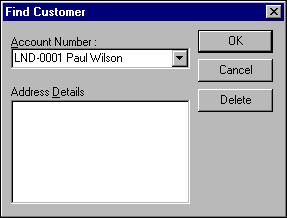 The Customer Invoice dialog box displays: 2. Click the Find Button to locate an existing customer. The Find Customer dialog box displays: 3.