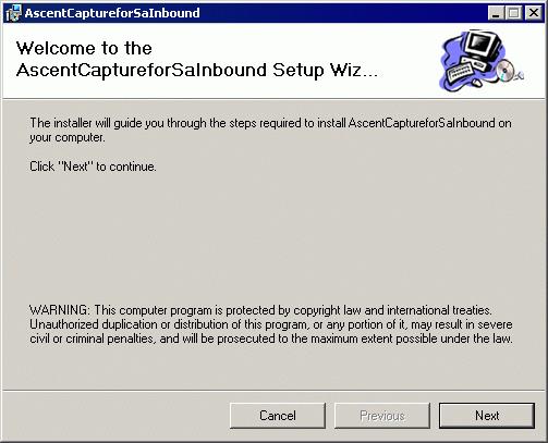3.2 Installing the Program on a Work Station Fig. 3 1: Installing SAPERION release script 1. Execute the installation by following the respective installation dialog. 2.