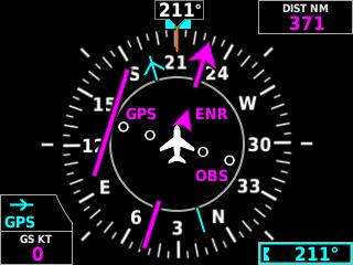 3.4.1 Bearing Pointer A bearing pointer can be displayed on the HSI for NAV (VOR)