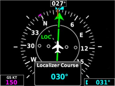 Setting the course for a VOR or localizer: 1) From the HSI Page, press the Knob to