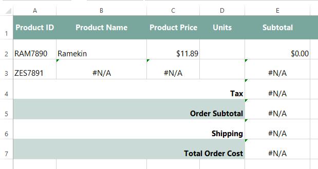 22.Invoice, Part 3:Fix Broken VLOOKUP This lesson is part 3 of 5 in a series. You can go to Invoice, Part 1: Free Shipping if you'd like to start from the beginning.