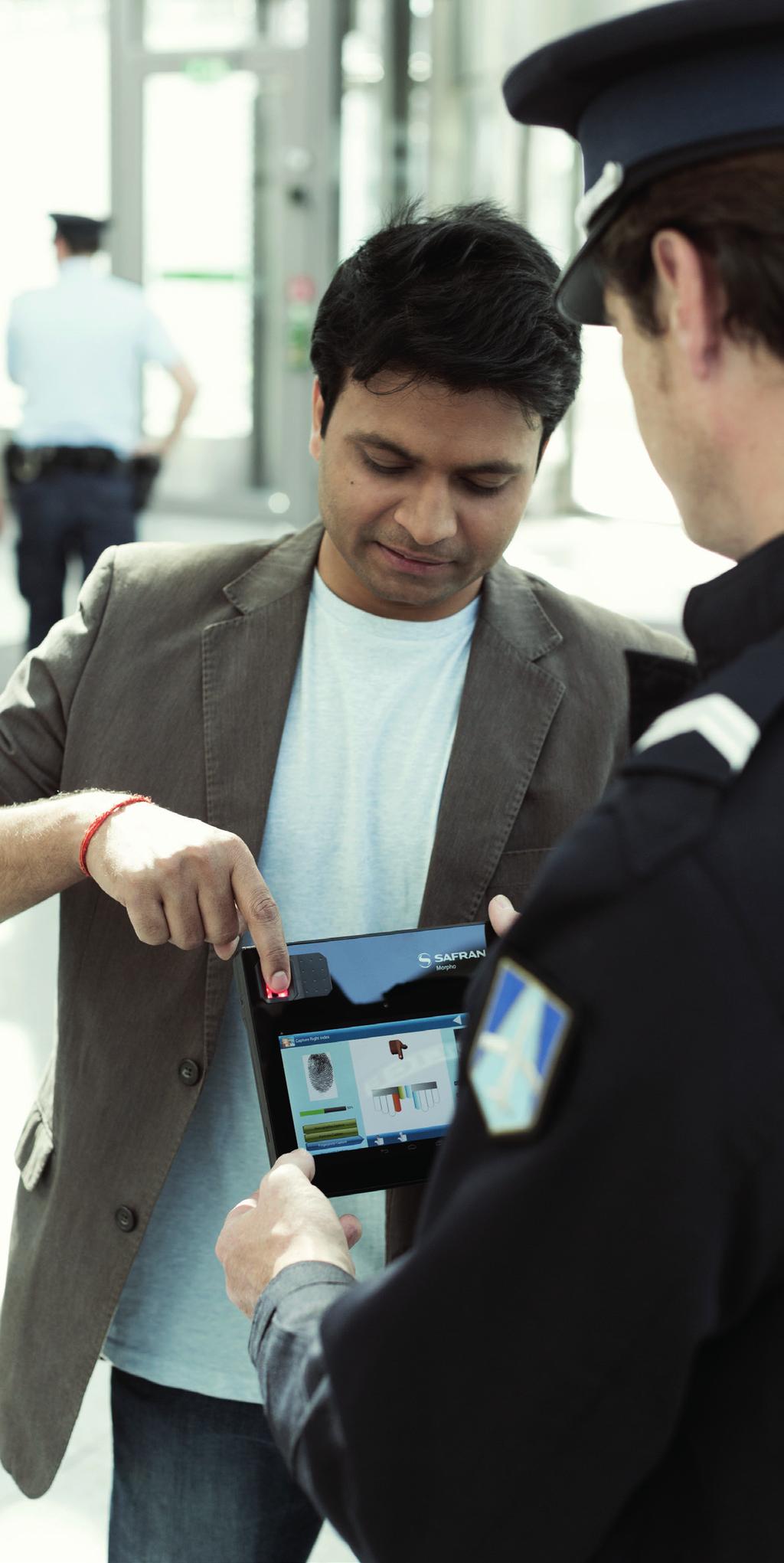 PUBLIC SECURITY We help law enforcement and police organizations detect and identify potential threats in public areas to protect people and property Multi-biometric technologies based on fingerprint