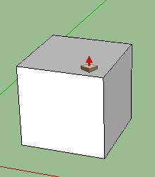 Push/Pull Use the Push/Pull Tool (P) to bring the square into 3D. Select the tool and then click on the square, then move the cursor up. Click again for it to stop. Now type 3 6.