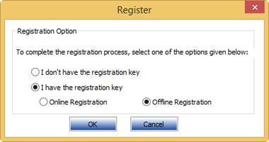 3. Type the Registration Key (received through email after purchasing the product) in the field of Registration Key. Click Register. 4.