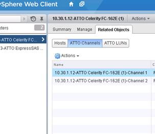 parameters for a selected ATTO adapter object or parameters for a selected ATTO channel object. Exhibit 1.