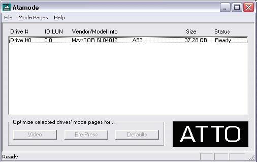 7.1 Configure Mode Pages: Alamode Utility Alamode is a Windows utility to optimize disk drive performance by configuring mode pages without requiring specific knowledge of mode page parameters.