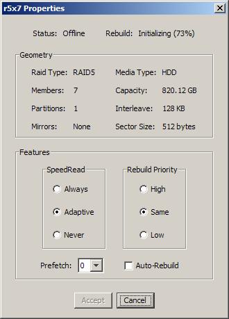 Modifying RAID Groups The ATTO ConfigTool interface may be used to replace a failed drive, add capacity to a RAID group, or change a RAID configuration from the current configuration to a new