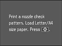 6. Select Nozzle Check and press the OK button. 7. Press the start button. The nozzle check pattern is printed. 8.